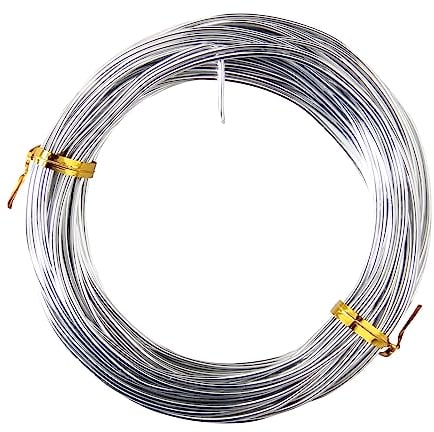 15.5 Meter Silber Aluminium Basteldraht, 16 Gauge 1.5mm Dicke Bildhauerei Draht, Armatur Draht für Bildhauerei, Biegsamer Metalldraht für die Herstellung von Puppen Skelett, DIY-Handwerk
