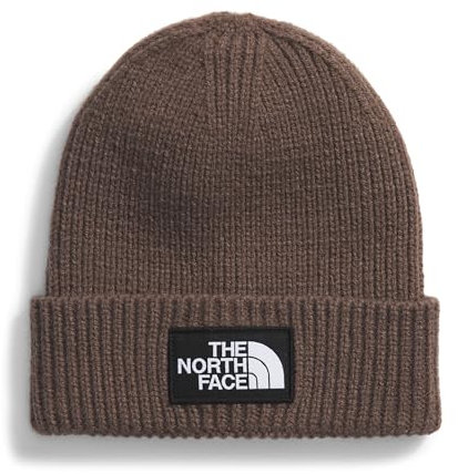The North Face NF0A3FJX1OI1 TNF Logo Box Cuffed Beanie Hat Unisex Adult Smokey Brown Größe OS