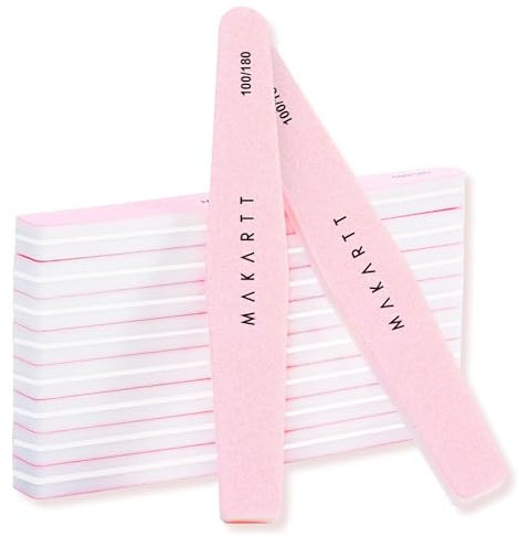Makartt Nail Buffer Blocks - 10 PCS Professional Nail Files Double Sided Emery Board(100/180 Grit) Smoothing and Polishing Removes Ridges Instant High Gloss Shine, Easy to Use Manicure for Home Salon