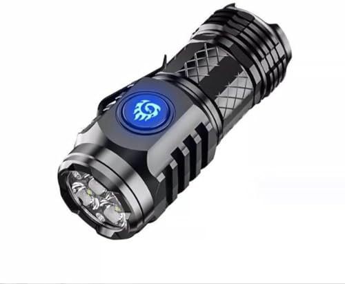 Yolimok Three-Eyed Monster| - Three-Eyed Monster Mini Flashlight Rechargeable, Three-Eyed Monster Mini Flash Super Power Flashlight, Mini Compact Torch Flashlights High Lumens Waterproof (Black)