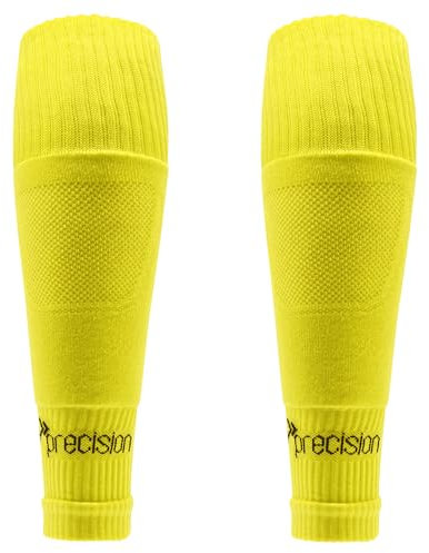 Precision Training Unisex Kid's Precision Plain Pro Footless Sleeve Socks Junior Football, Lemon Tree, 7-12