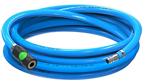 AUPROTEC Druckluftschlauch Set 10mm Ø Innen 3m PVC-Schlauch I Mit Prevost S1 Sicherheits Kupplung für Druckluft-Kompressor I AUPROTEC Kompressorschlauch hochflexibel