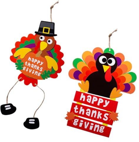 BESTonZON 2St Thanksgiving-Dekorationen spielzeug für kinder kinderspielzeug Thanksgiving-Hängezeichen DIY-Accessoires für Kinder bastelsets für kinder Ornament Bastelmaterialien Herbst