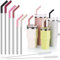 Tomorotec 6-Pack Stainless Steel Reusable Straw with Silicone Tip 3 Sizes, Metal Drinking Straws Fit for Stanley Quencher Tumblers 40oz, 30oz, 20oz, 14oz, Cleaning Brushes Included (Gradient)