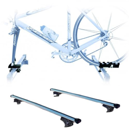 Set Portabici tetto + Barre realizzato per OCTAVIA/WAGON 1998 Attacco alla Forcella universale Set Barre da 110 CM c/Serratura + Kit Attacchi