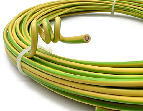 Exoda Erdungskabel 1x4 mm² 20m H07V-U starr eindrähtig grün/gelb für Erdungssysteme VDE 0281 robuste PVC-Ummantelung für Elektroinstallationen und Anwendungen für Profis