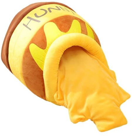 Lit pour chat mignon – Lit pour chat en pot de miel, lit pour chat, lit pour chat en pot de miel, maison mignonne pour animal domestique – Lit pour animal de compagnie avec coussin amovible, nid chaud