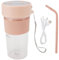 Exprimidor eléctrico portátil, taza batidora, carga USB fácil, diseño extraíble, rosa, 350 ml, para oficina en casa