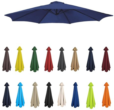 2m-3.5m Parasol Replacement Canopy and Fabric Cover for Garden Umbrella - 6/8 Arms, Outdoor Use