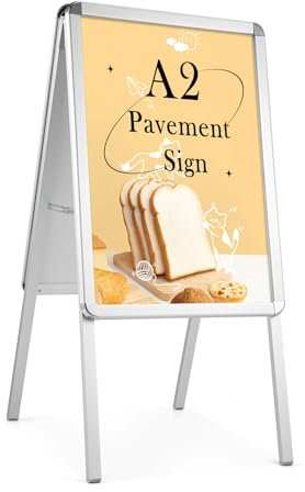 LN COZY CORNER A2 Display Board Stand - Pavement Sign for Posters, A2 Waterproof Board Stand, Versatile Sign Stand for Indoor/Outdoor Use