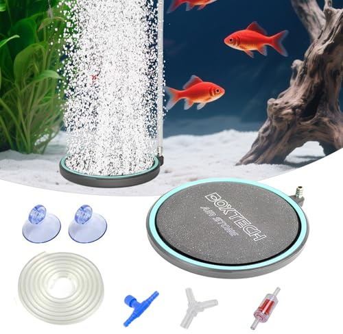 boxtech Aquarium Nano Luftstein 130 MM | Ausströmer Sandplatte Set,Diffusor für gelösten Sauerstoff,Belüfter Stein