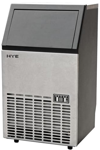 HYE Commercial Ice Machine 45kg/24h – Countertop Cube Maker with 13kg Basket, 1.3L Water Tank, LED Touch Display & Timer – Plumbed Ice Machine for Home, Bars, Cafes, Restaurants. - IM45KB27