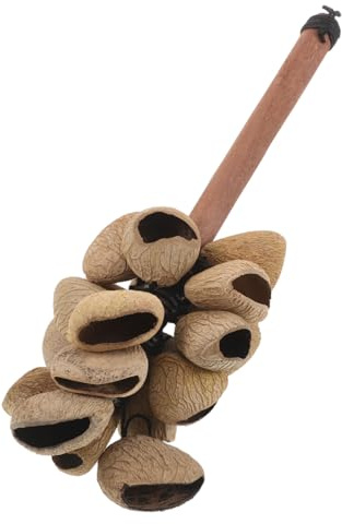 AKOOSY Handheld Wooden Maracas Shaker with Crisp Sound Quality Lightweight African Style Percussion Instrument for Multicultural Exchange and Cultural Activities