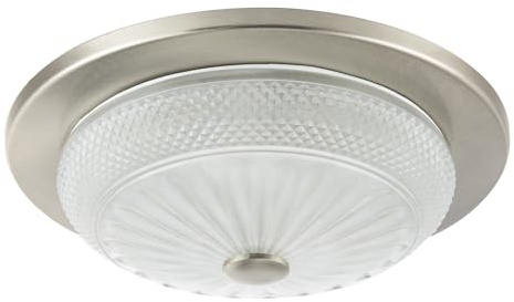Happy Homewares Modern Designer Bathroom Ceiling Light Fitting with Frosted White Moulded Glass with Diamond Design | 10cm x 27cm | 2 x 7w E14