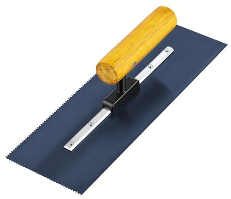 vsshe Adhesive V Notch Trowel Complete with Hardwood Handle, 3mm V Notches, for Spreading Pressure Sensitive Beads evenly, for Tile Adhesive Application on Walls and Floors and Fit All LVT Flooring