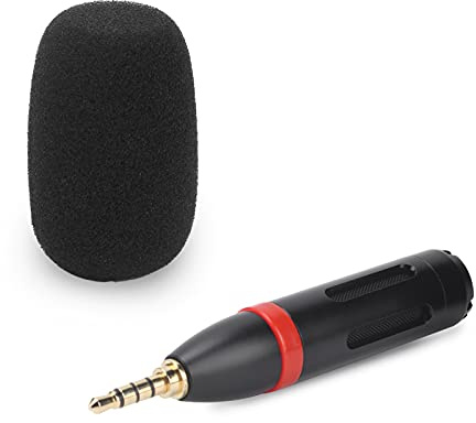 Tosuny Mini Microphone Haute sensibilité pour Téléphone, Excellent pour Les Entretiens et Un Usage Professionnel, Petite Taille avec Coque en Métal, Micro Omnidirectionnel avec Prise Jack 3,5 Mm