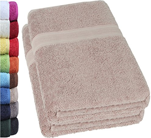 NatureMark 2er Pack DUSCHTÜCHER Premium Qualität 70x140cm DUSCHTUCH Dusch-Handtuch Doppelpack Farbe: Sand/Beige
