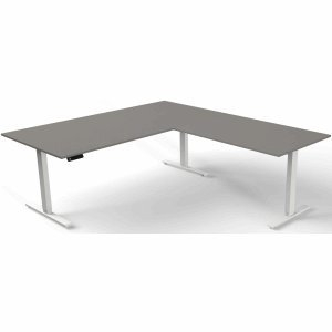 Kerkmann Sitz-/Stehtisch Move 3 elektr. höhenverstellbar BxT 200x220cm + Anbautisch grafit