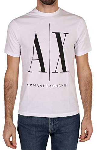 Armani Exchange Herren T-shirt 8nztpazjh4z T-Shirt, Weiß, L