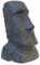 STONE art & more Moai Osterinsel Kopf Statue 40cm Steinfigur Steinguss frostfest Garten Deko Figur schwarz antik