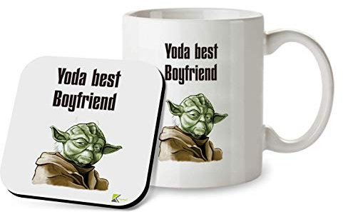 Kruzroyal SM099 Yoda Best Boyfriend - 11OZ Mug & Matching Coaster Set