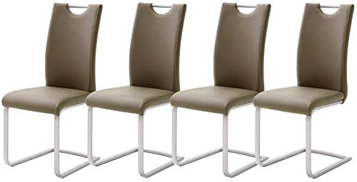 Robas Lund Esszimmerstühle 4er Set Braun-Cappuccino Schwingstuhl-Set, Stuhl bis 120 kg belastbar