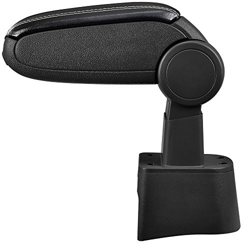 LP Trade Accoudoir Central Ibiza 3 III 6L | Accessoire Console de Rangement et Repose-bras avec Compartiment Organiseur | Pièce Détachée d'Intérieur de Voiture | Simili Cuir Noir - Couture Blanche