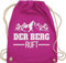 Turnbeutel Rucksack - Skiurlaub Apres Ski - Der Berg ruft - Unisize - Fuchsia - skirucksäcke kinderturnbeutel skifahrer ruf stoffbeutel wanderrucksack skioutfit berge rucksäcke