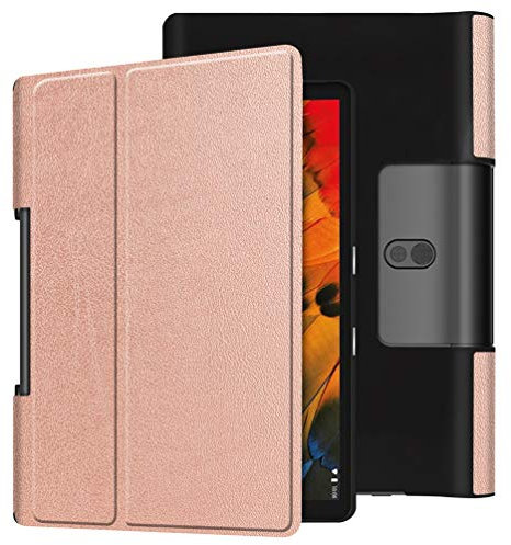 XFDSFDL® Protective Cover for Lenovo Yoga Smart Tab YT-X705F 2019 (10.1 Inch) Tablet Ultra Thin PU Leather Flip Case Cass Pattern with Built Stand Holster Device Shell, Rose Gold