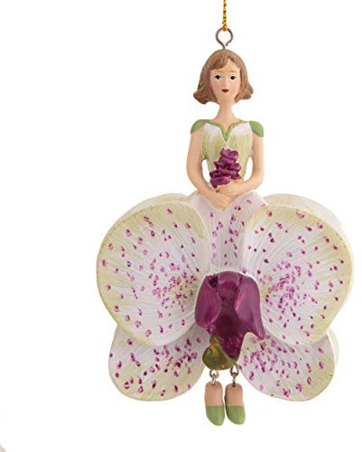 Blumen Mädchen Schmetterlingsorchidee zum Hängen Flower Fairy Figur Dekofigur Blumenfigur Skulptur Blumenkinder