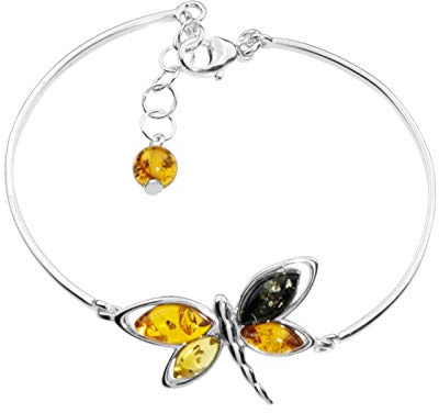 Armreif - Schmetterling - Silber 925/000 mit Bernstein