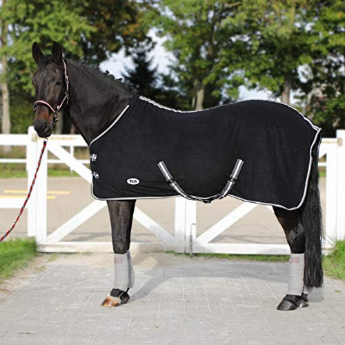 York Polarfleecedecke Abschwitzdecke Fleecedecke Pferdedecke Britta m. Kreuzgurt (165 cm, schwarz)