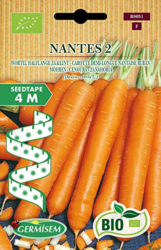 Germisem Orgánica Nantes 2 Semillas de Zanahoria en Cinta de 4 m, ECBIO9051
