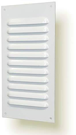 Rejilla de ventilación metálica con red para protección contra insectos(10 x 20 cm)