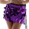 Sttiafay - Gonna per danza del ventre, sopra il ginocchio, con paillettes, da sirena, da avvolgere ai fianchi, per rave, carnevale, costume da donna (viola)