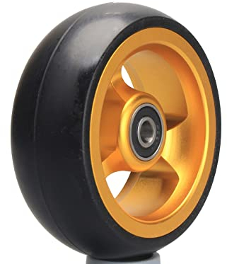 1 Stück 4 Zoll Aluminiumlegierung Rollstuhl Vorderrad, Ersatz Lenkrollen für Rollstuhl, Reifenräder für Rollstuhl, Krankenwagen(Gelb) (Farbe : Yellow, Größe : /12cm/5in)