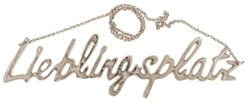 ReWu Lieblingsplatz Schriftzug aus Metall Aufhänge Schild Spruchtafel Deko Chrome