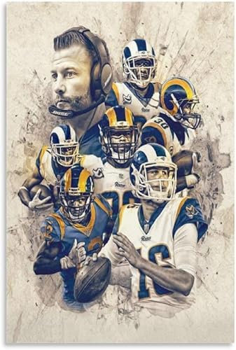 SDDLW1990 Holz Puzzle 1000 Teile Fußballspieler 2019 Los Angeles Rams Star Puzzles für Erwachsene und Kinder anspruchsvoll 1000 Piece 29.5x19.6inch(75x50cm) Kein Rahmen