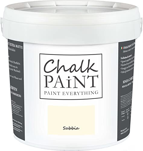 CHALK PAINT Everything Sabbia 5 Litri - SENZA CARTEGGIARE Colora Facilmente Tutti i Materiali