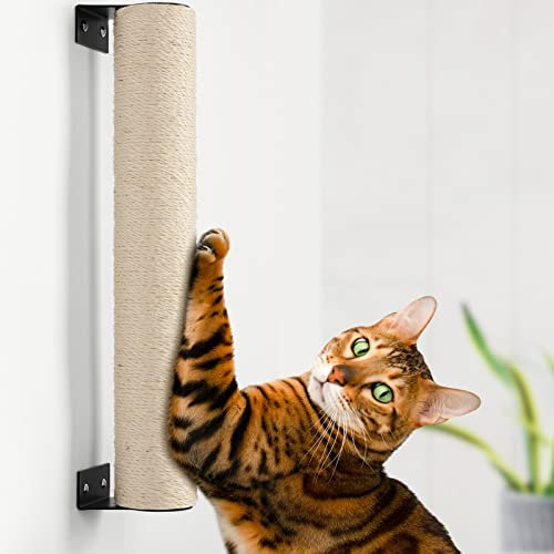 BEBOBLY Arbre à chat mural pour chats d'intérieur | Étagères murales pour chatons | Meubles d'escalade | Corde en sisal | Allée en bois massif pour cage d'escalade et de détente