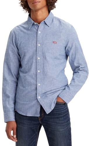 Levi's Long-Sleeve Battery Housemark Slim Shirt, Navy Peony, M Homme