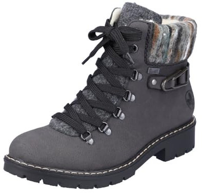 Rieker Damen Schnürstiefel Y9131-45 grau Gr. 38