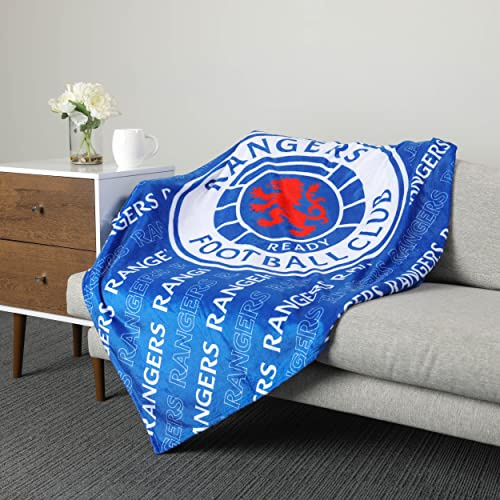 FOCO Offizielles Lizenzprodukt Fußball Rangers FC Supreme Slumber Plüsch-Überwurfdecke