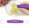 ANKROYU Pelador de uvas multiusos de 2 cabezales, cortador de uvas de acero inoxidable, miniherramientas portátiles para frutas, fácil de pelar, utensilios de cocina, morado.