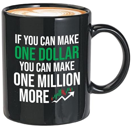 Flairy Land Stock Trader Kaffeebecher, 325 ml, Weiß – If You Can Make One Dollar – Trader Investing Money Scalping Trade Business Crypto Currency Company