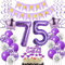 Oumezon Deko 75. Geburtstag frauen Lila,Geburtstagsdeko 75 jahre frauen Luftballons 75 Geburtstag dekoration lila,Folienballon 75 Geburtstag deko frauen Violett Tortendeko 75 Geburtstag frau deko