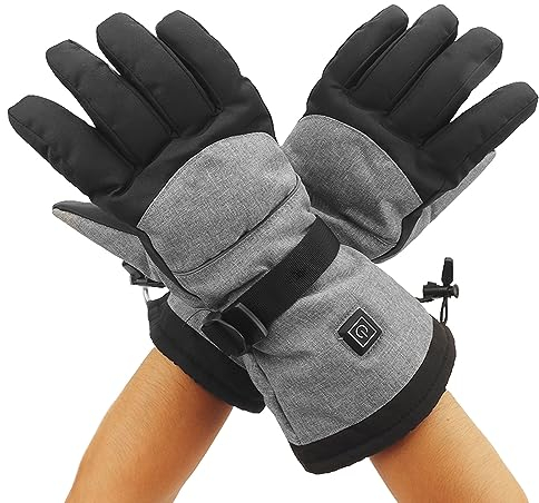 Dilwe Heated Gloves, 1 Battery Powered Heated Gloves Hand Warmer with Reflective Strip for Activities