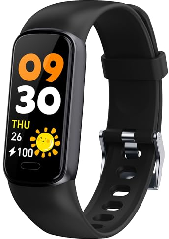 Runlio Fitness Tracker Smart Watch with Heart Rate Blood Oxygen, IP68 Waterproof Activity Trackers with Sleep Monitor, Steps Calorie Fitness Watch Pedometer for Android Phones iPhone