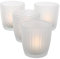 Windlicht Marilu Weiß 4er-SET aus Glas - Teelichthalter mit verschiedenen Ornamenten - Kerzenständer Windlichthalter Kerzenhalter Wohndekoration Tischdekoration Glaskerzenhalter 4-teilig 7,5 x 7,5 cm
