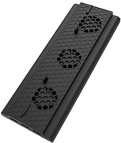 BESTonZON Game Console Cooling Fan Mit Vertikalem Standfuß Triple Usb Hub Und Temperaturregelung Kompatibel Mit One Schwarz